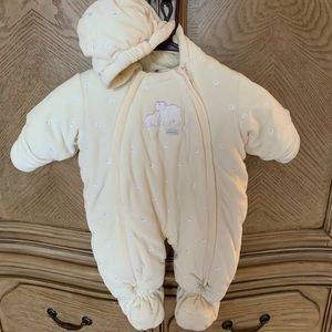 ABSORBA Cream Plush Bunting 6 months 2/$14